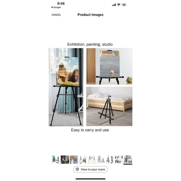 RRFTOK Portable Artist Easel Tripod Stand w/Bag–Adjustable Height, Black Metal - Picture 7 of 16